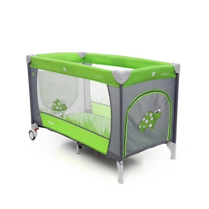 Patut pliabil cu 2 nivele Coto Baby Samba Plus Green