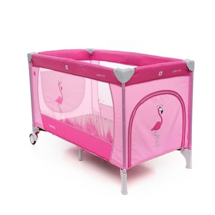 Patut pliabil cu 2 nivele Coto Baby Samba Plus Pink