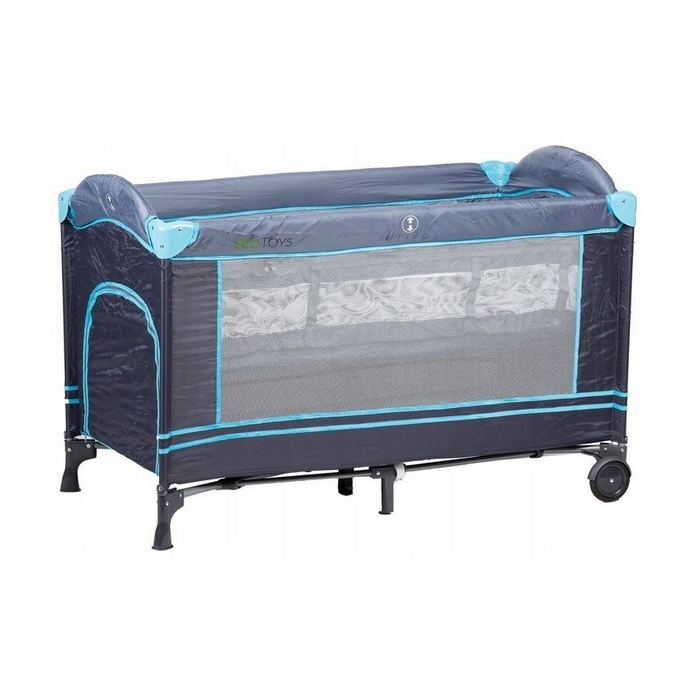 Patut pliabil cu 2 nivele Ecotoys - Bleumarin