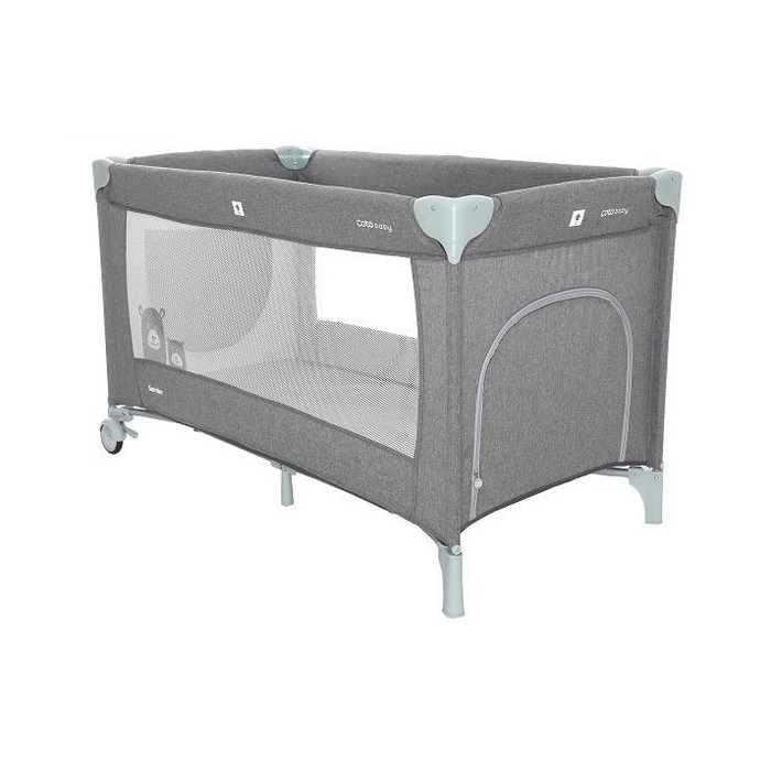 Patut pliabil cu un nivel Coto Baby Samba Dark Grey