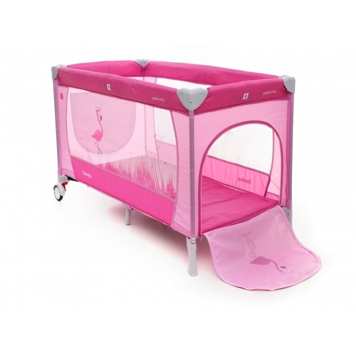 Patut pliabil cu un nivel Coto Baby Samba Pink