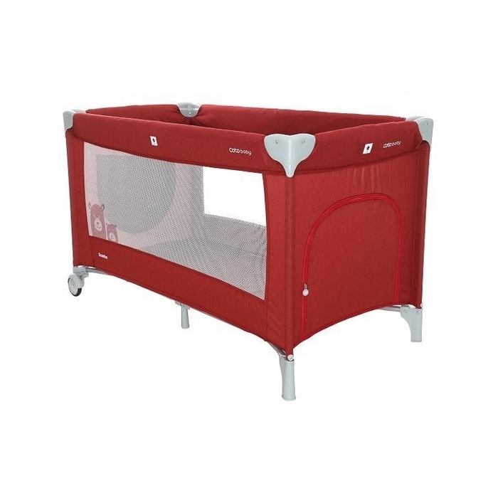 Patut pliabil cu un nivel Coto Baby Samba Red