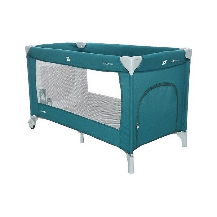 Patut pliabil cu un nivel Coto Baby Samba Turquoise