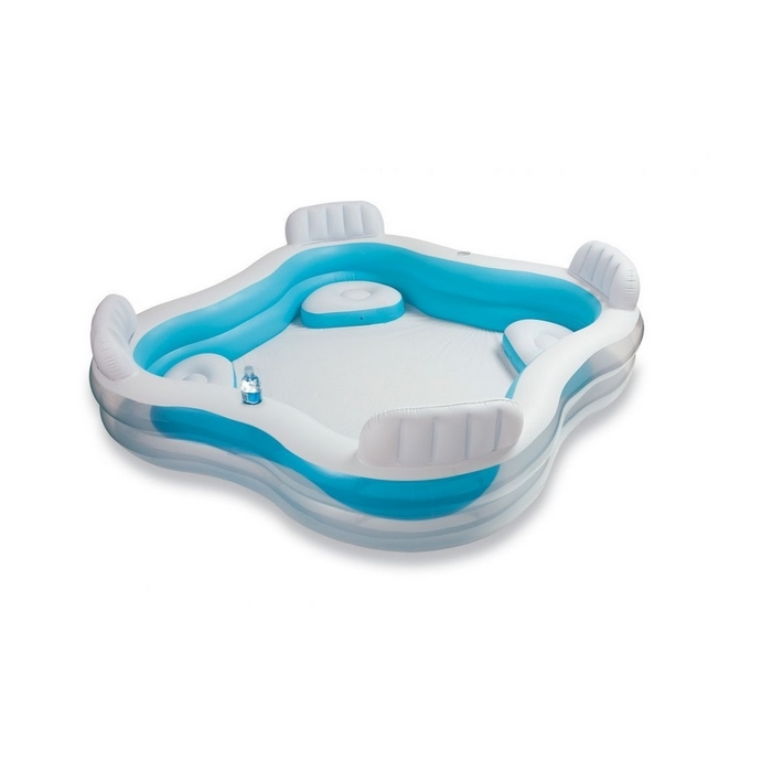 Piscina gonflabila cu scaune Intex 56475NP, forma patrata 229 x 229 cm