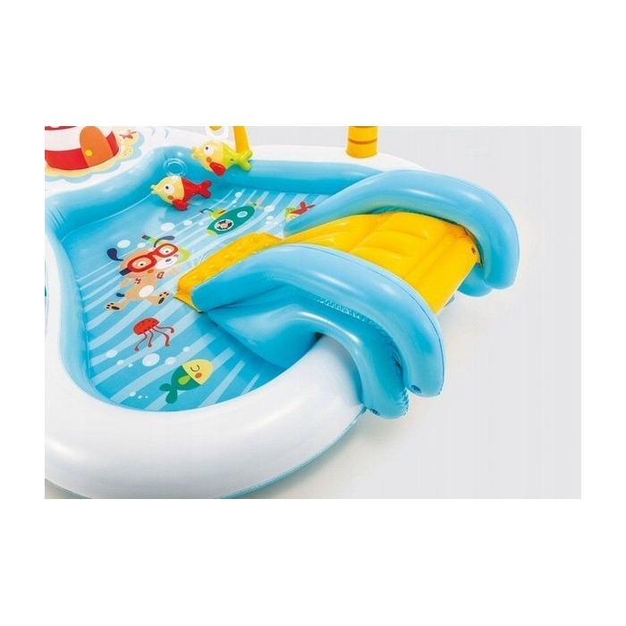 Piscina gonflabila pentru copii cu tobogan, pescar Intex 57162NP