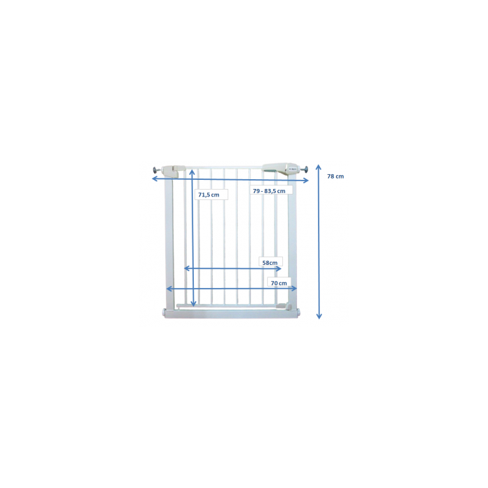 Poarta de siguranta din metal 79-83.5 cm R-Sport S0 - Alb