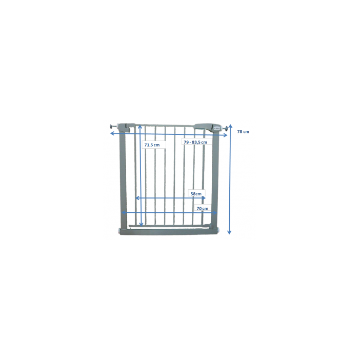 Poarta de siguranta din metal 79-83.5 cm R-Sport S0 - Gri