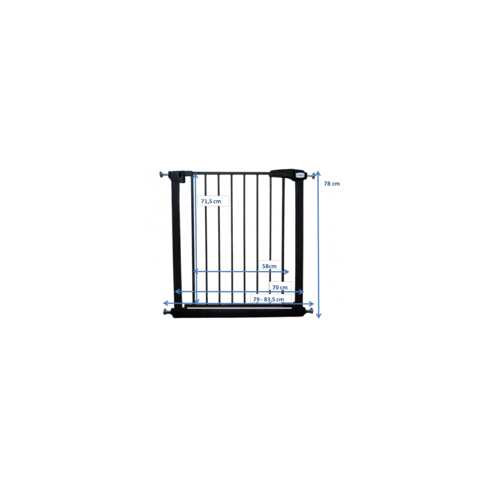 Poarta de siguranta din metal 79-83.5 cm R-Sport S0 - Negru