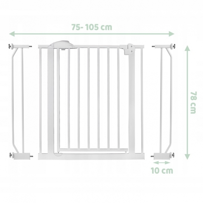 Poarta siguranta 75-105 cm Nukido 718100 - Alb
