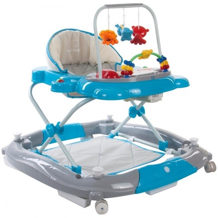 Premergator Sun Baby Pisicuta 011 cu functie de balansoar - Blue Grey 