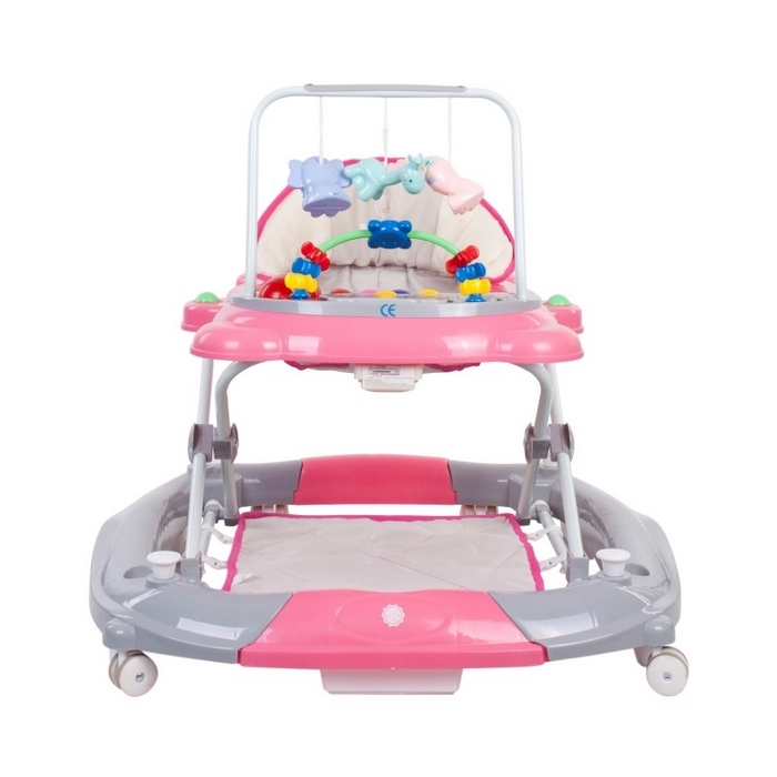 Premergator Sun Baby Pisicuta 021 cu functie de balansoar - Pink Grey 