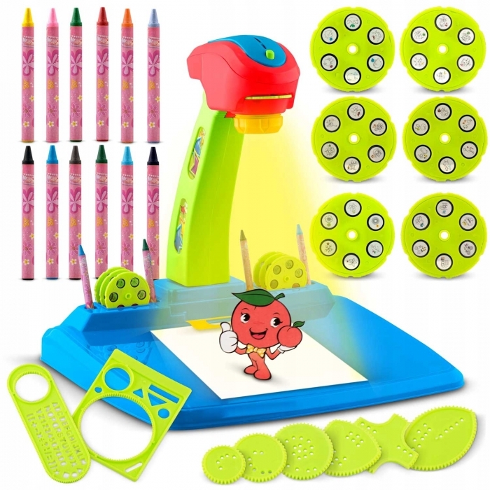 Proiector pentru desene cu accesorii incluse Ricokids 772001 - Albastru