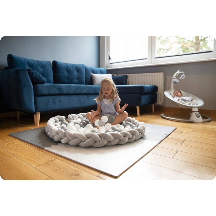 Protectie laterala pentru patut, impletita, 2 m, Ricokids 722003 - Roz