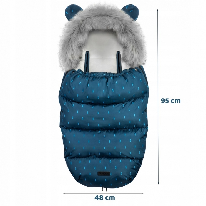 Sac de dormit Ricokids 95 x 48 cm Ricokids Elmi 720004 - Bleumarin cu modele