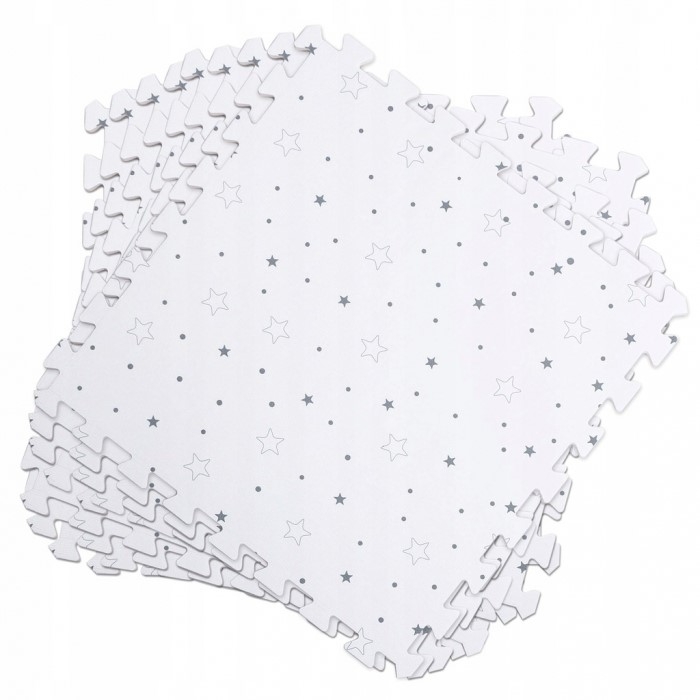 Salteluta de joaca 150 x 150 cm Ricokids 7496 - Gri cu stelute