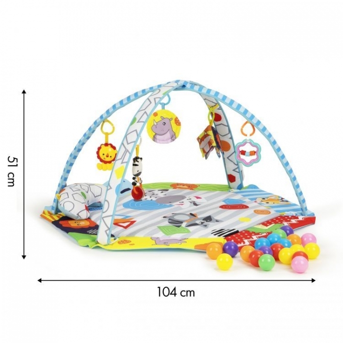 Salteluta de joaca cu 20 bile si jucarii Ecotoys CC8741 - Multicolora