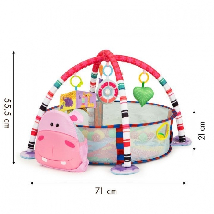 Salteluta de joaca cu bile Ecotoys CC9633 Porcusor - Roz