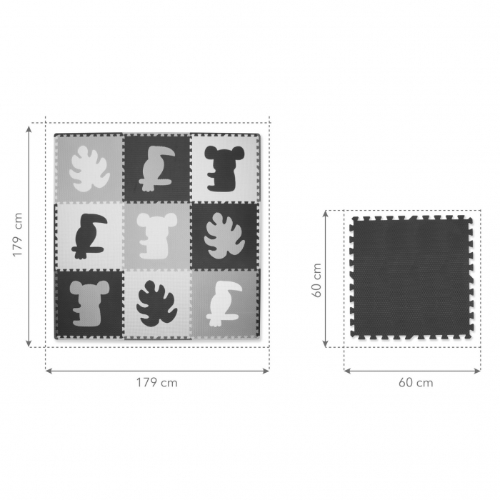 Salteluta de joaca pentru copii tip puzzle 179 x 179 cm Kidwell SENSO Tropical