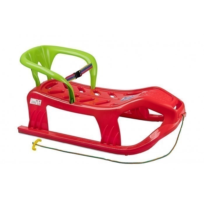 Sanie copii Marmat Snow Star Z cu spatar - Rosu