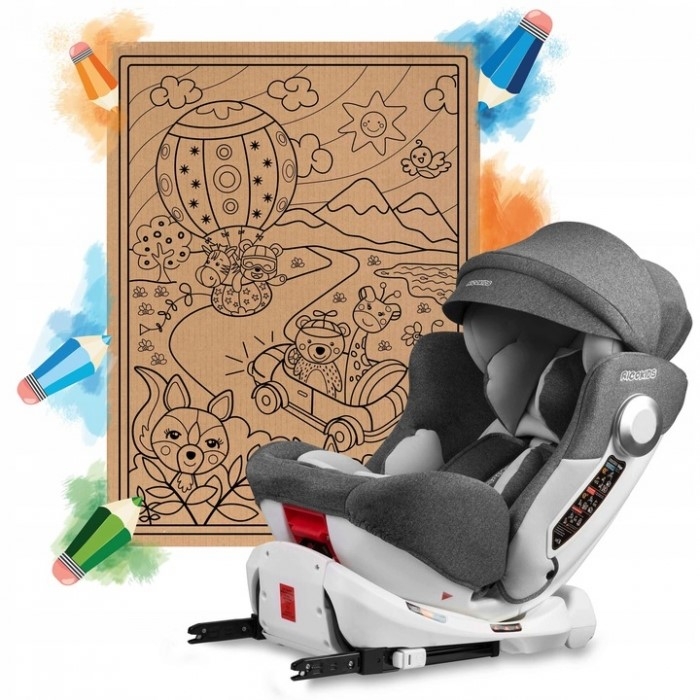 Scaun auto 0-36 Kg cu ISOFIX Ricokids Stigo - Alb - Gri