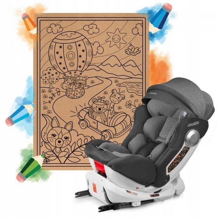 Scaun auto 0-36 Kg cu ISOFIX Ricokids Stigo - Gri