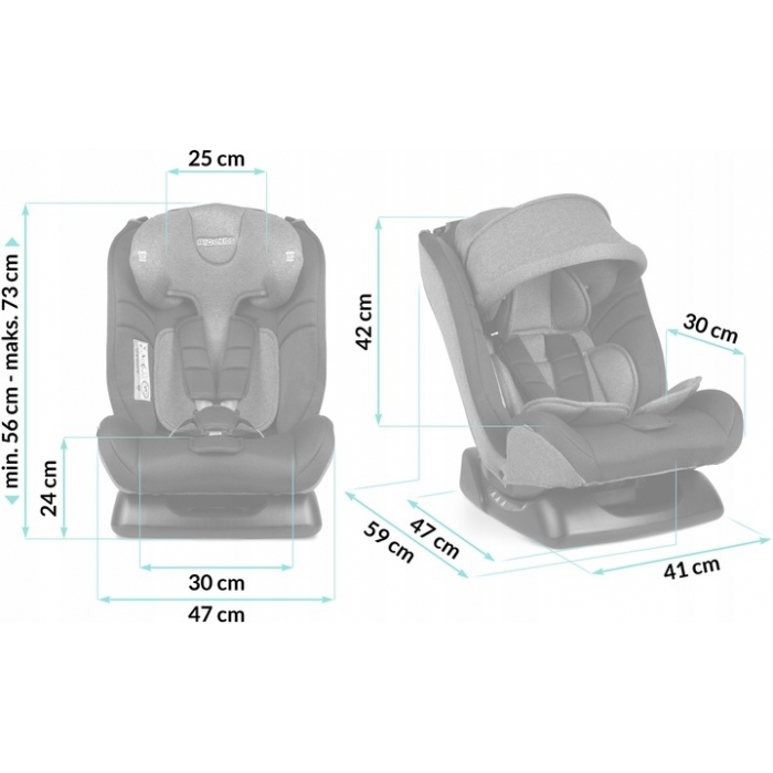 Scaun auto 0-36 kg Ricokids Luco - Gri