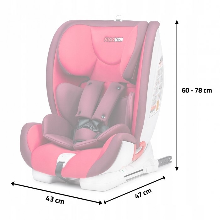 Scaun auto 9-36 Kg cu ISOFIX Ricokids Reno - Rosu