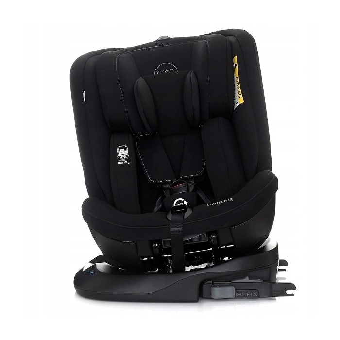 Scaun Auto Coto Baby Hevelius 360° Isofix 0-36 Kg Melange Black