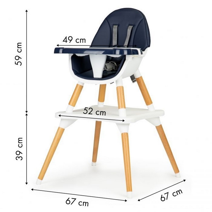 Scaun de masa 2 in 1 Ecotoys B0017-6 - Bleumarin