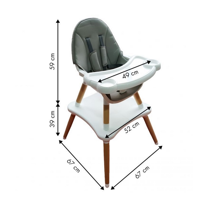 Scaun de masa 2 in 1 Ecotoys B0017-6G – Gri