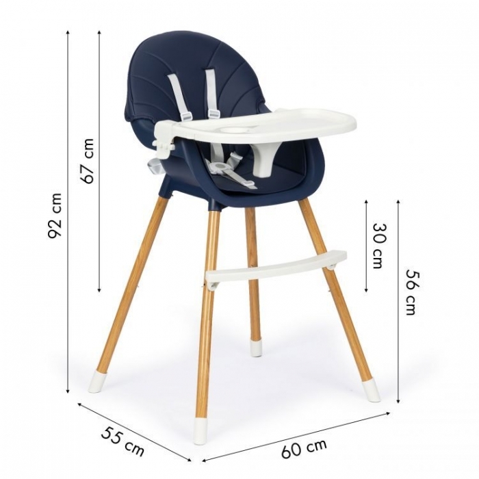 Scaun de masa 2 in 1 Ecotoys HA-004 - Bleumarin