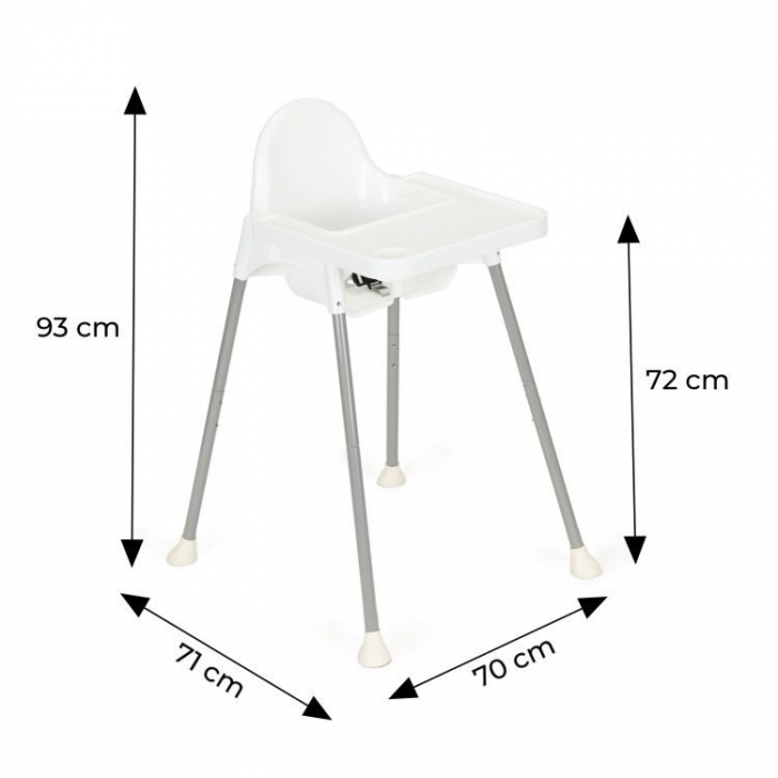 Scaun de masa 2 in 1 pentru copii Ecotoys HA-007 - Alb
