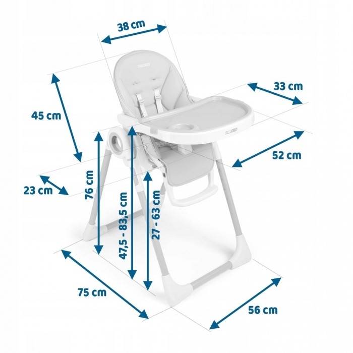 Scaun de masa 2 in 1 Ricokids Belo - Albastru