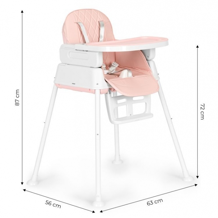 Scaun de masa 3 in 1 pentru copii Ecotoys HA-009 - Roz