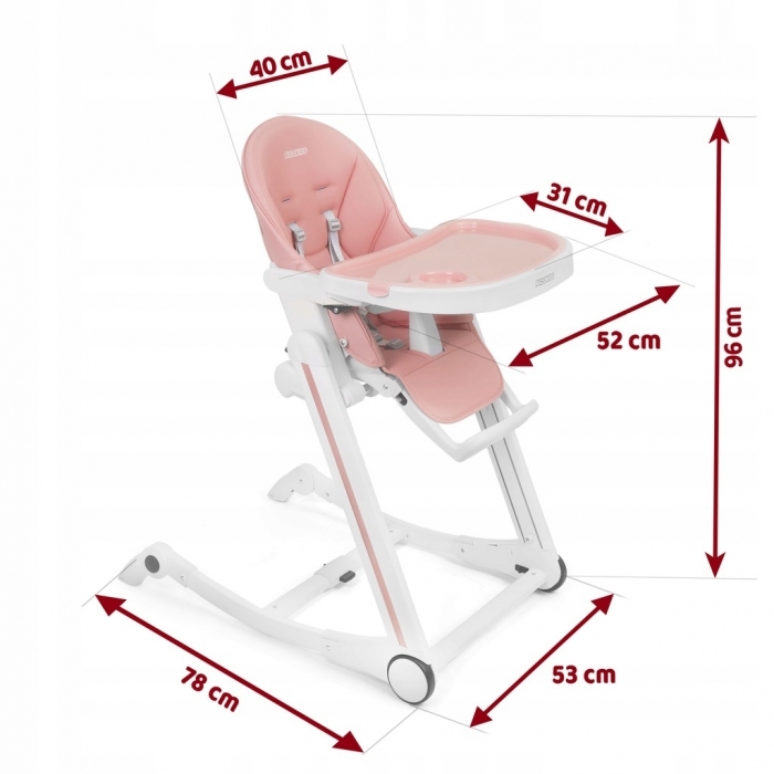 Scaun de masa cu roti Ricokids Tugo - Roz