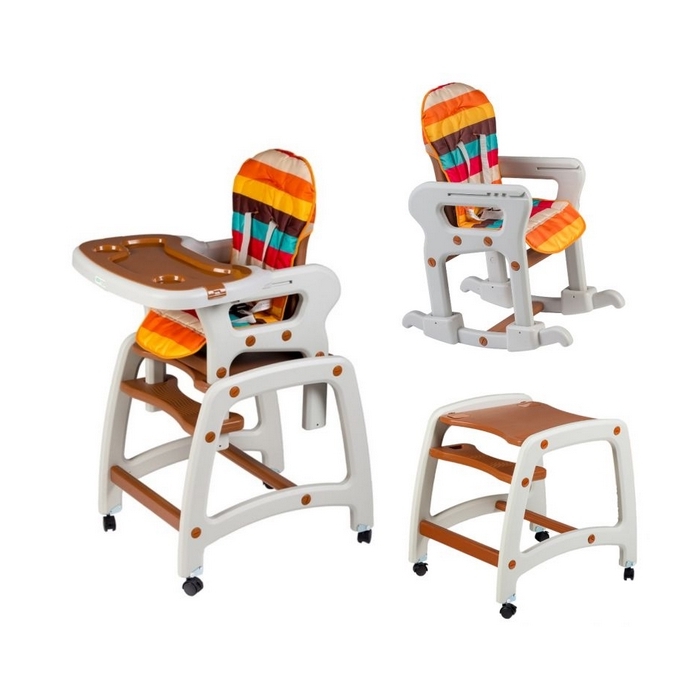 Scaun de masa multifunctional Ecotoys - Maro cu dungi