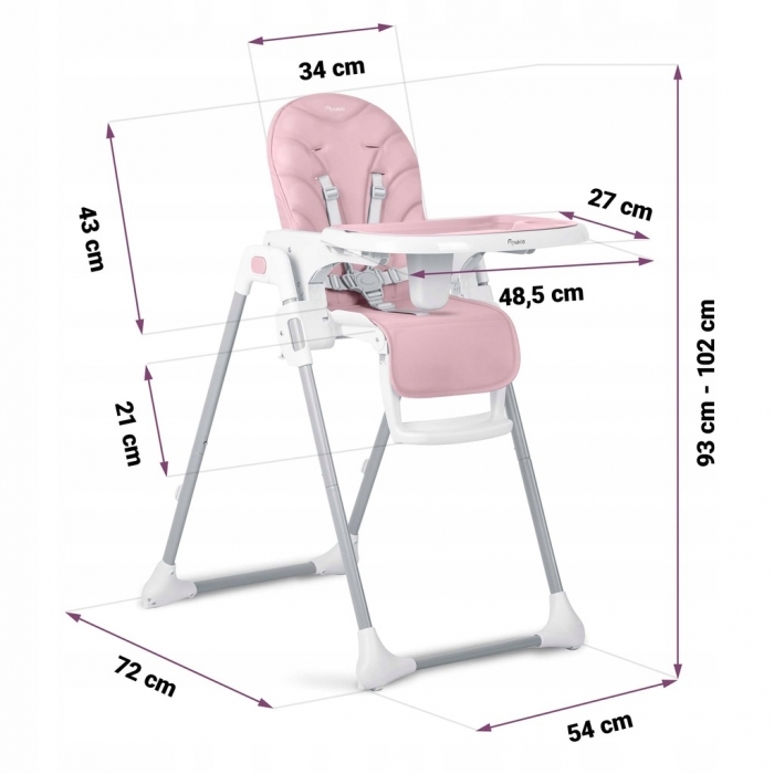 Scaun de masa pentru copii Nukido Tulo 700402 - Roz