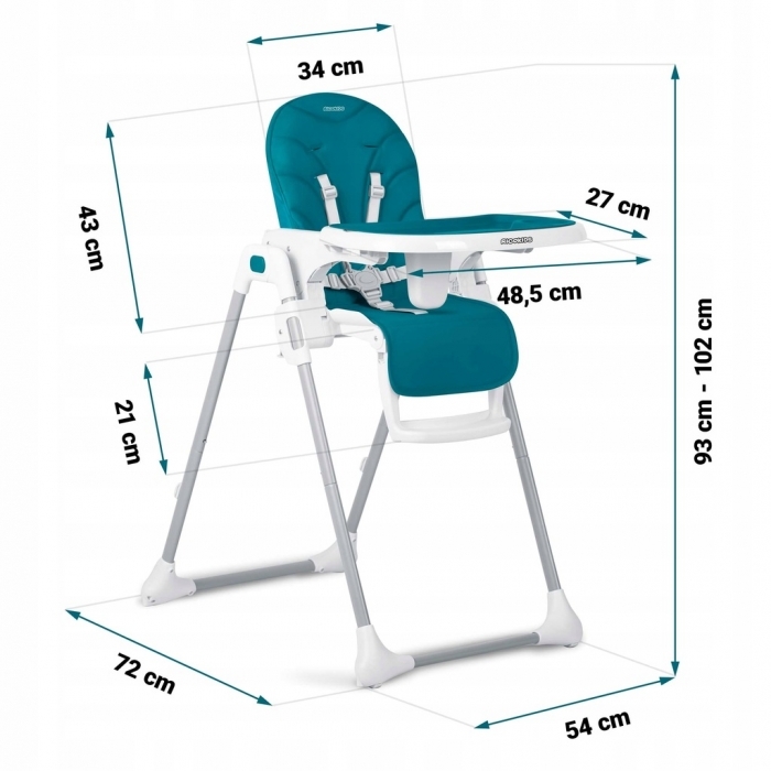 Scaun de masa pentru copii Ricokids Tulo 700601 - Albastru