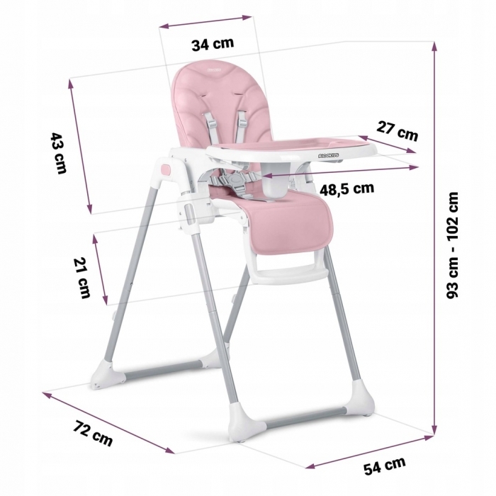 Scaun de masa pentru copii Ricokids Tulo 700602 - Roz