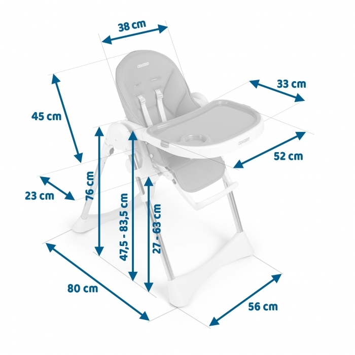 Scaun de masa Ricokids Lindo - Bej - Alb