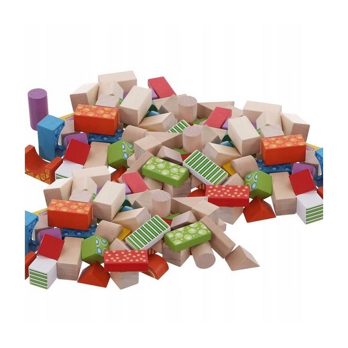 Set 50 de piese Ecotoys jucarii de lemn