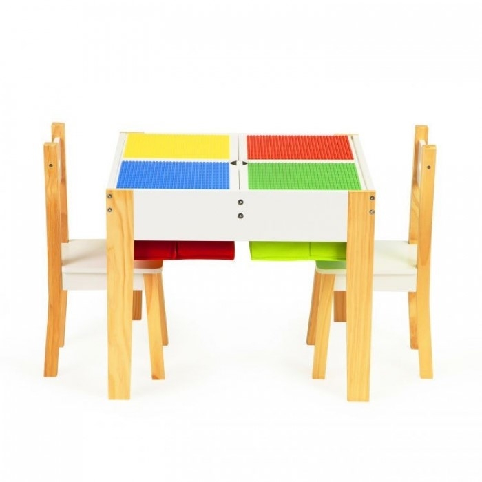 Set de masa cu doua scaune pentru copii Ecotoys XKF002