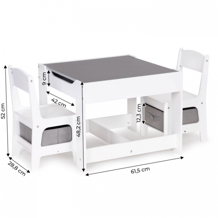 Set de masa cu doua scaune pentru copii Ecotoys ZCF-01