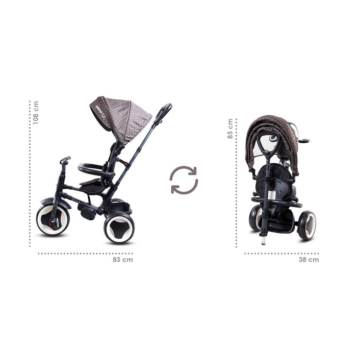 Tricicleta pliabila Sun Baby 013 Qplay Rito - Brown