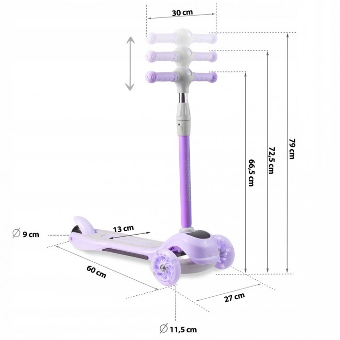 Trotineta cu roti cu LED Ricokids Piko - Violet