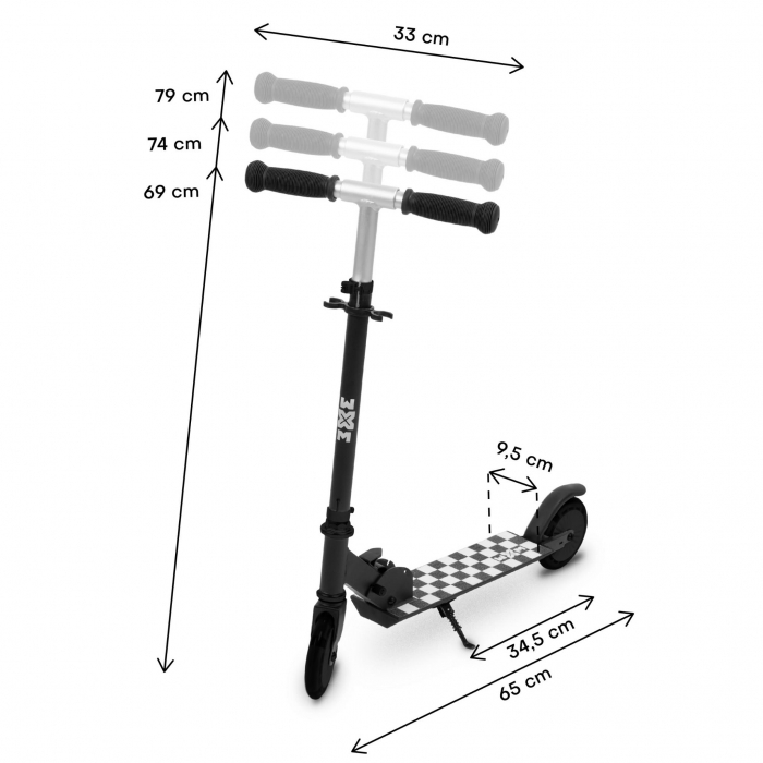 Trotineta pliabila 120mm WXM SKIPO - Black White