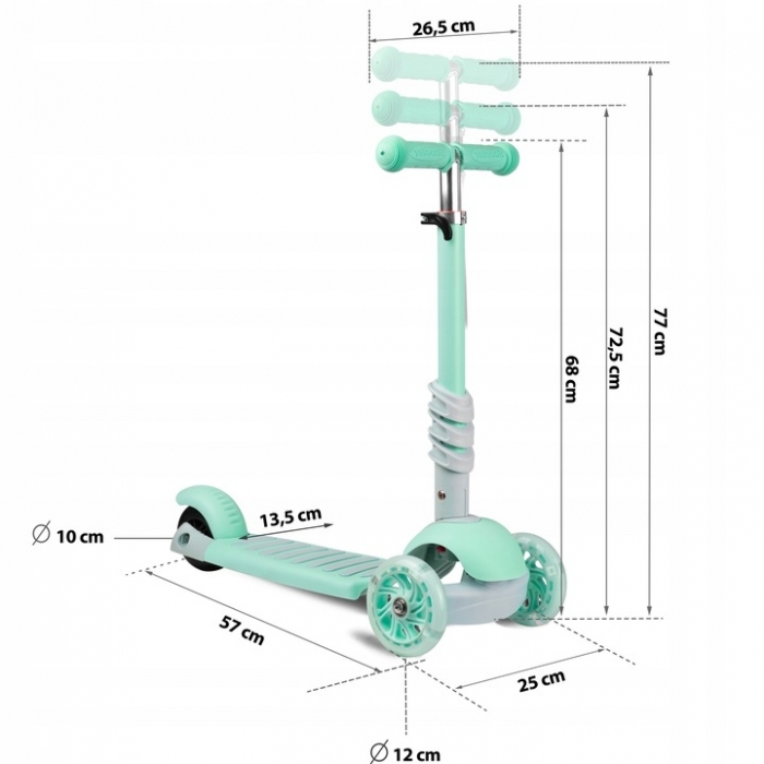 Trotineta Ricokids Buggy - Verde menta