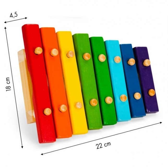 Xilofon pentru copii, versiune cu 8 tonuri, Ecotoys PH08C002